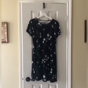 Floral Black and White Dress